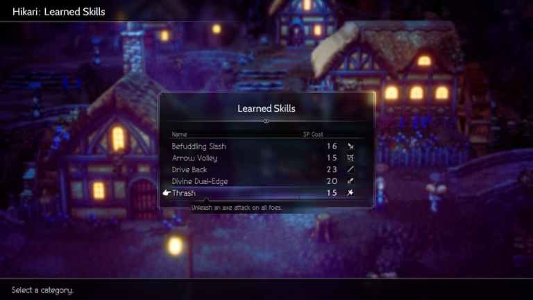 Meilleures compétences acquises pour Hikari dans Octopath Traveler 2