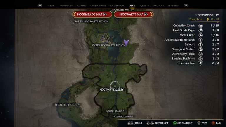 Tous les coffres de la collection Hogwarts Valley dans Hogwarts Legacy