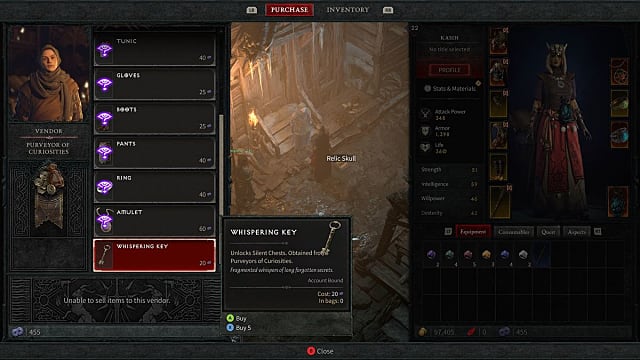 Diablo 4: Comment obtenir et utiliser des clés chuchotantes
