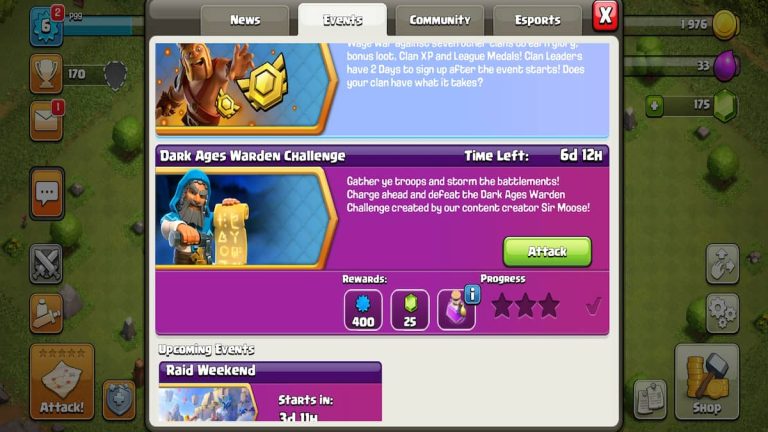 Comment battre Dark Ages Warden Challenge dans Clash of Clans