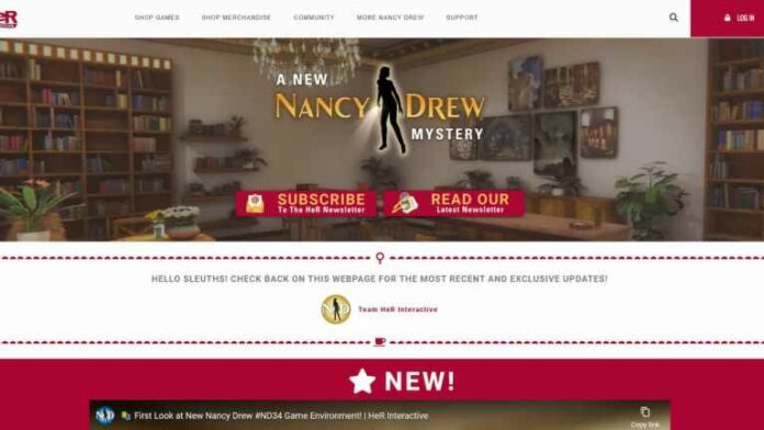 Mot de passe actuel pour le site Web Nancy Drew Secret
