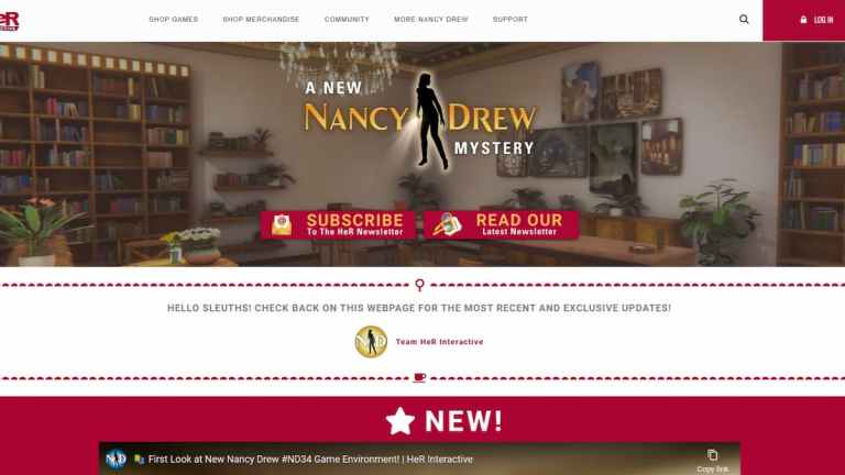 Mot de passe actuel pour le site Web Nancy Drew Secret