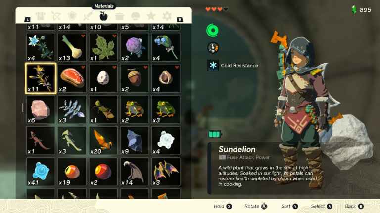 Où cultiver des sundelions dans Zelda Tears of the Kingdom (TOTK)