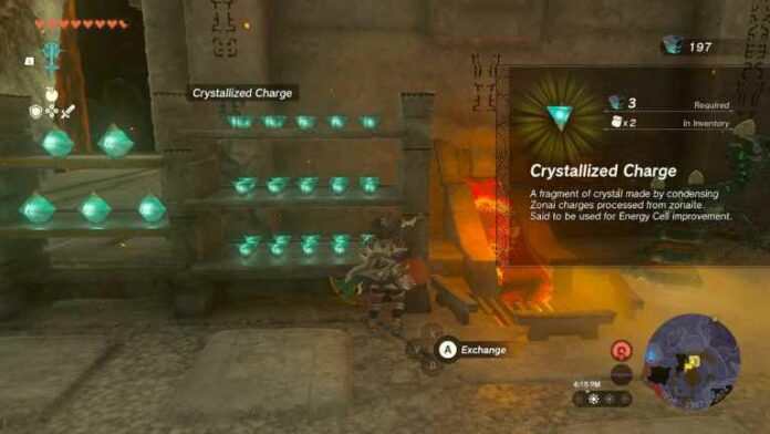 Que faire des charges cristallisées dans TOTK (Zelda Tears of the Kingdom) ?
