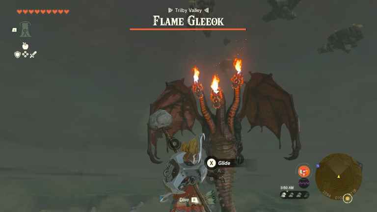 Comment battre un Flame Gleeok dans TOTK - Zelda Tears of the Kingdom