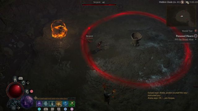 Combat contre l'autel de sang de Diablo 4 Poisoned Hearts