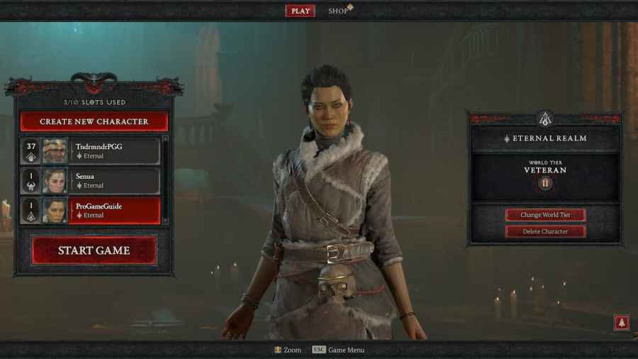 Bloqué sur l'écran du personnage dans Diablo IV