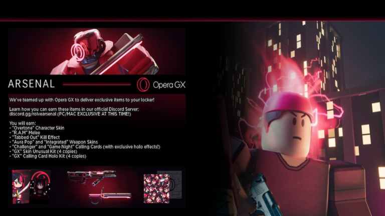 Comment obtenir le pack Opera GX gratuit dans Arsenal - Roblox