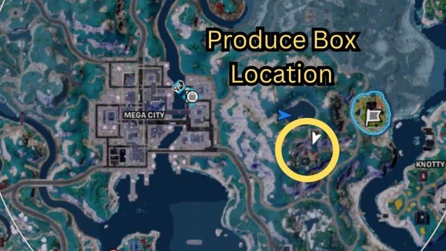 Emplacement de Fortnite Produce Box sur la carte