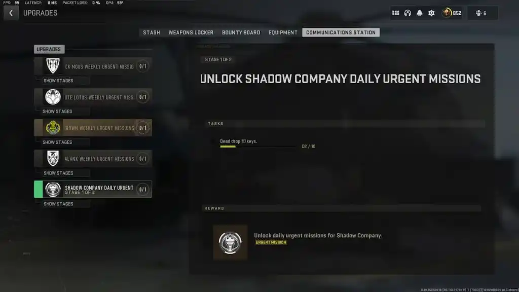 Comment débloquer les missions quotidiennes de Shadow Company dans DMZ
