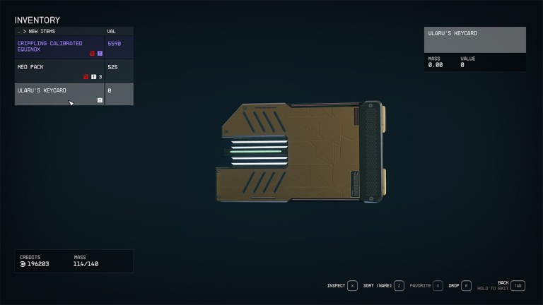 Où utiliser la carte-clé d'Ularu à Starfield