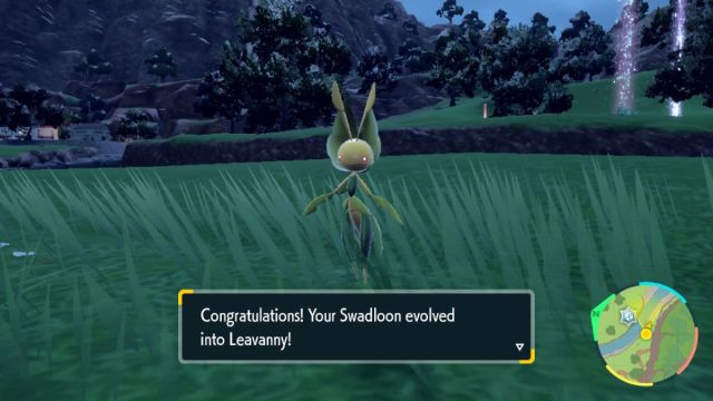 Swadloon évolue en Leavanny dans The Teal Mask DLC Pokemon Scarlet et Violet