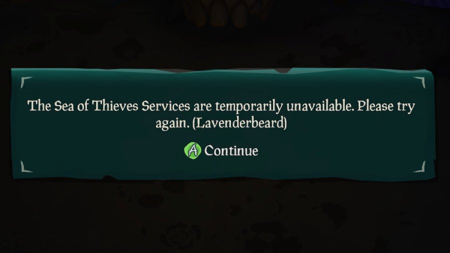 Le texte du jeu décrit le code d'erreur de Sea of ​​Thieves Lavenderbeard.