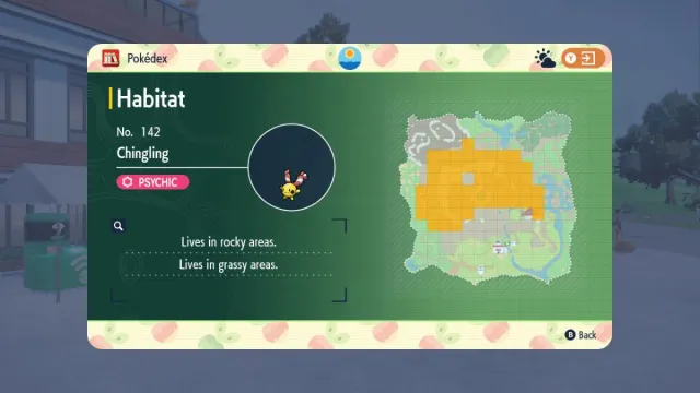 Emplacement de la carte Chingling Teal Mask DLC Pokémon Écarlate et Violet