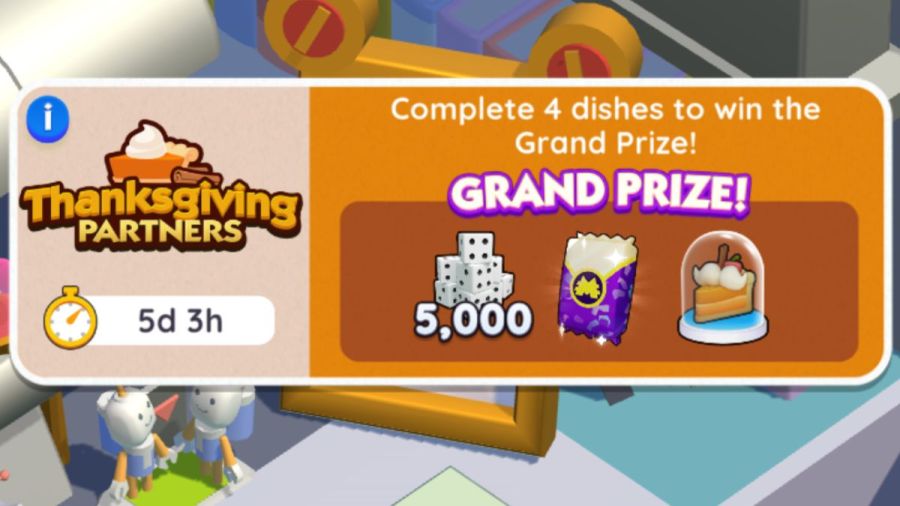 Récompenses de l'événement partenaire Monopoly GO Thanksgiving 2023