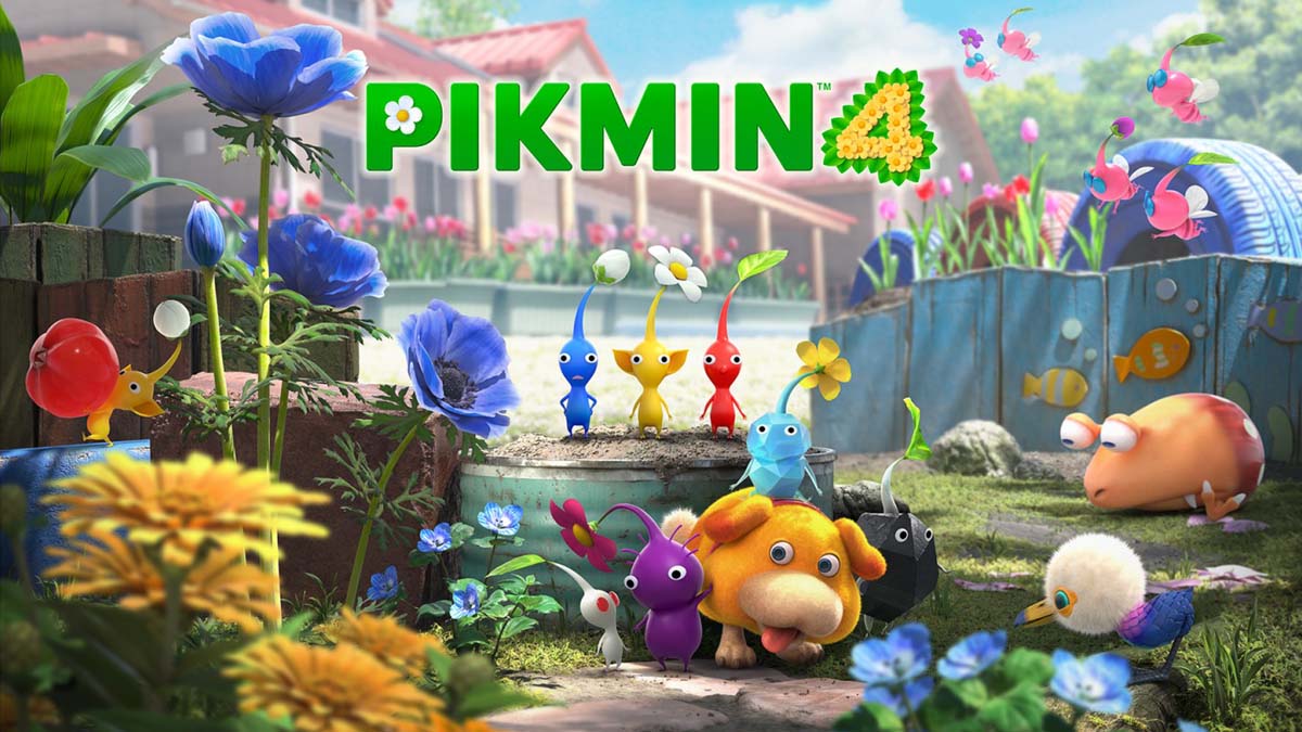 Les personnages de Pikmin 4 rassemblés autour de l'eau