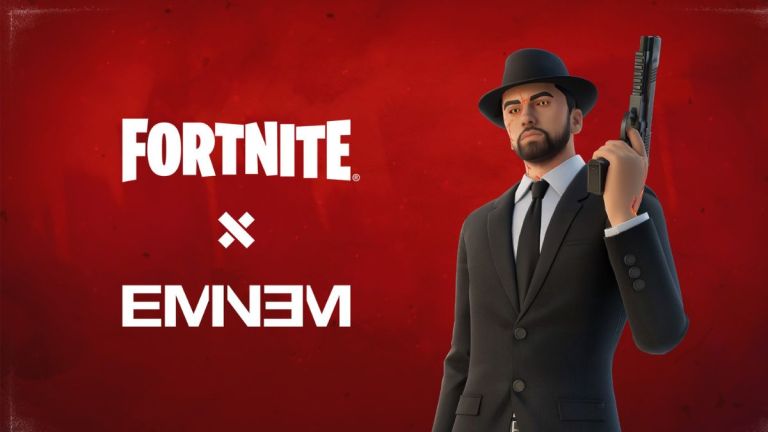 Fortnite x Eminem crossover promotional image by epic games.