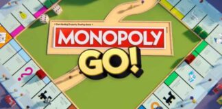 Monopoly Go game board with logo in the middle