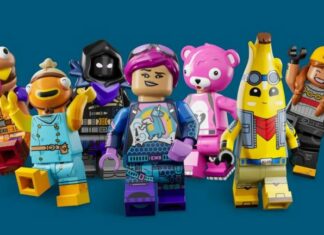 LEGO Fortnite characters posing.