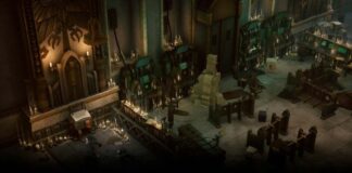 A room going dark in Warhammer 40k: Rogue Trader