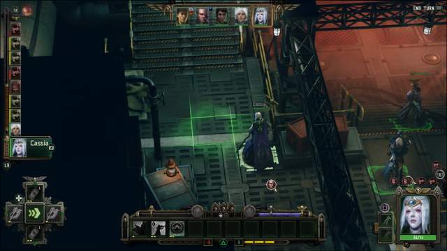 Cassia lance des pouvoirs psychiques dans Warhammer 40K Rogue Trader