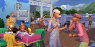 Sims at a party