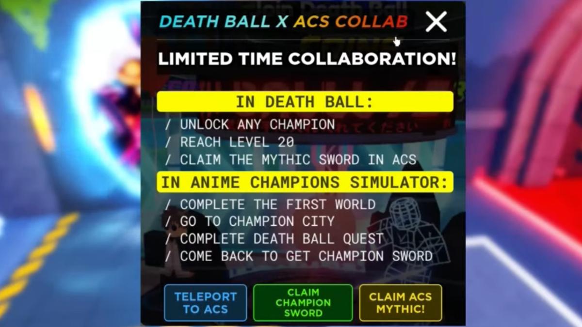 Anime-Champions-Simulator-x-Death-Ball-challenge-guide