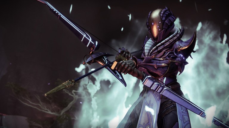 A Guardian in Season of the Wish gear holds a bow