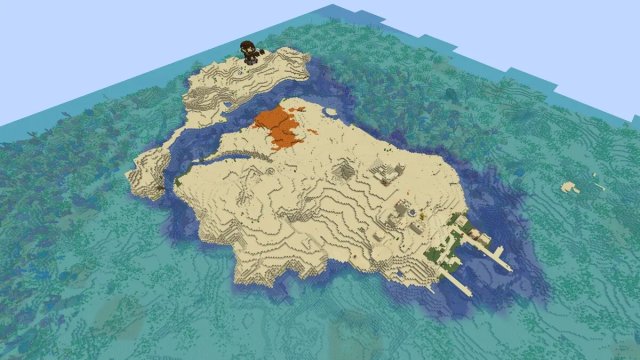 Île déserte dans Minecraft