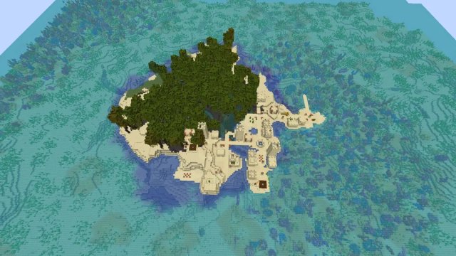 Village insulaire désert dans Minecraft