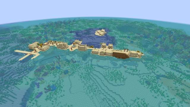 Village désertique sur Long Island dans Minecraft