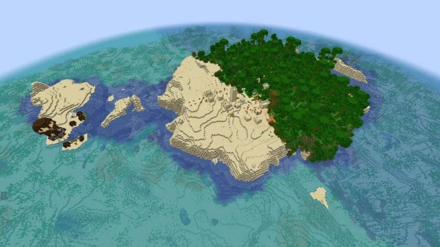 Village insulaire désert dans Minecraft
