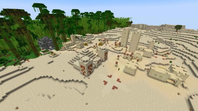 Village désertique et jungle dans Minecraft