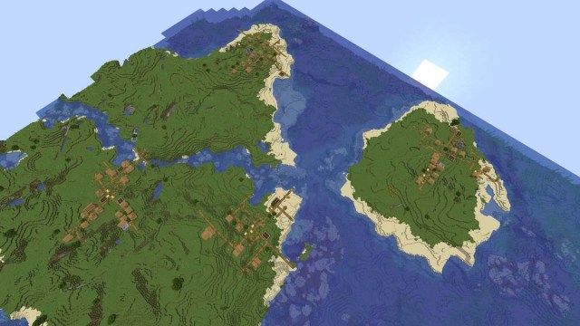Quatre villages insulaires à l'apparition dans Minecraft