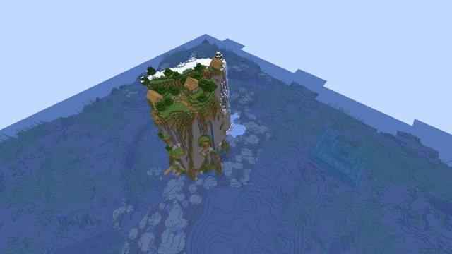 Grand village insulaire à l'apparition dans Minecraft