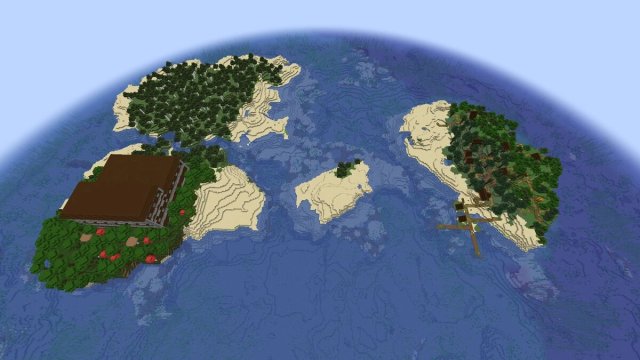 Manoir et village insulaire à l'apparition dans Minecraft