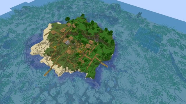Village de l'île de la jungle à l'apparition dans Minecraft