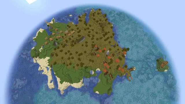 Village à double île à l'apparition dans Minecraft
