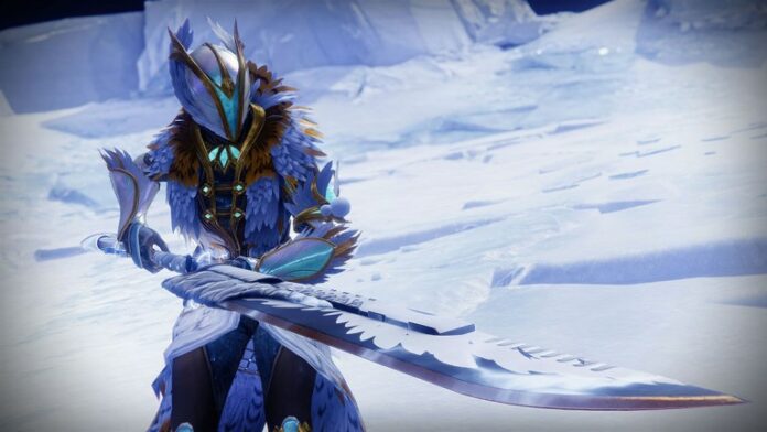 Destiny 2 Warlock in Dawning Armor holding a Dawning 2023 Glaive