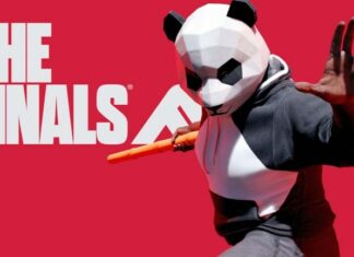 A panda character on the red background in The Finals