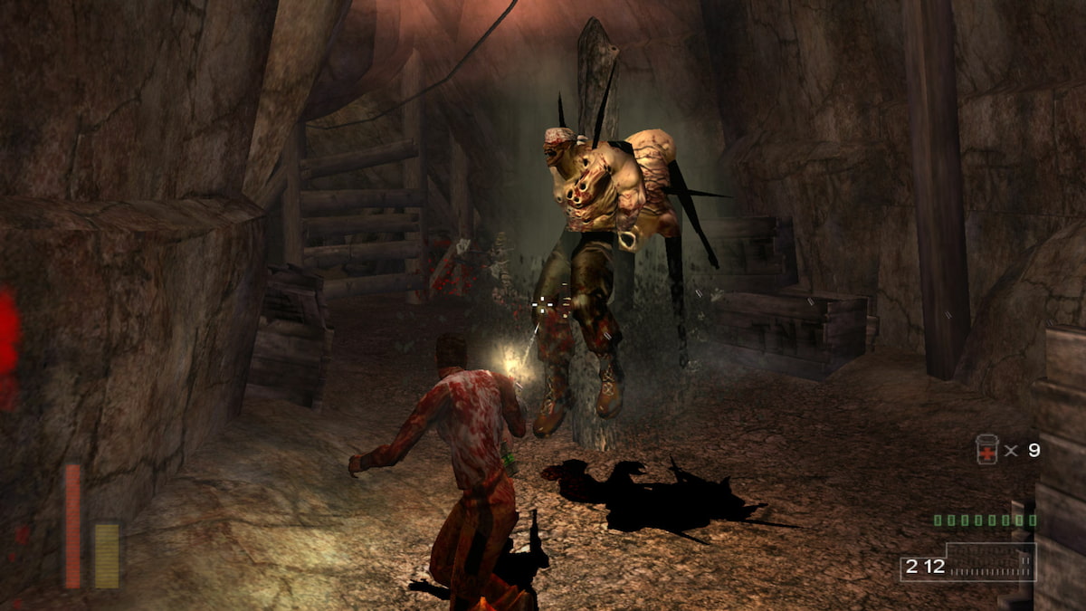 Image promotionnelle pour La souffrance ;  mettant en vedette le protagoniste Torque tirant sur un gros monstre.