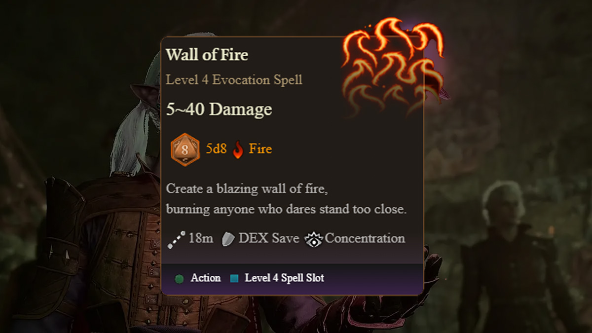 info-bulle du mur de feu dans Baldur's Gate 3