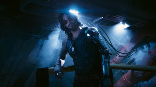 Keanu Reeves étant Keanu Reeves dans la bibliothèque fantôme Cyberpunk 2077
