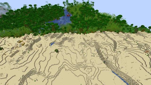 Village et temple du désert dans Minecraft