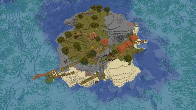 Village insulaire dans Minecraft