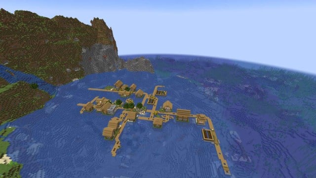 Village riverain dans Minecraft
