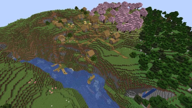 Village de cerisiers dans Minecraft