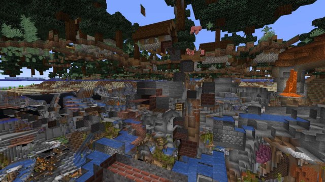 Ruines du sentier sous le village dans Minecraft