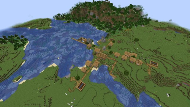 Village fluvial dans Minecraft
