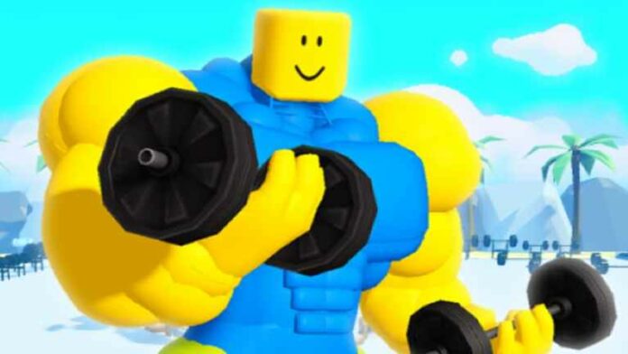 Roblox buff guy lifting weights